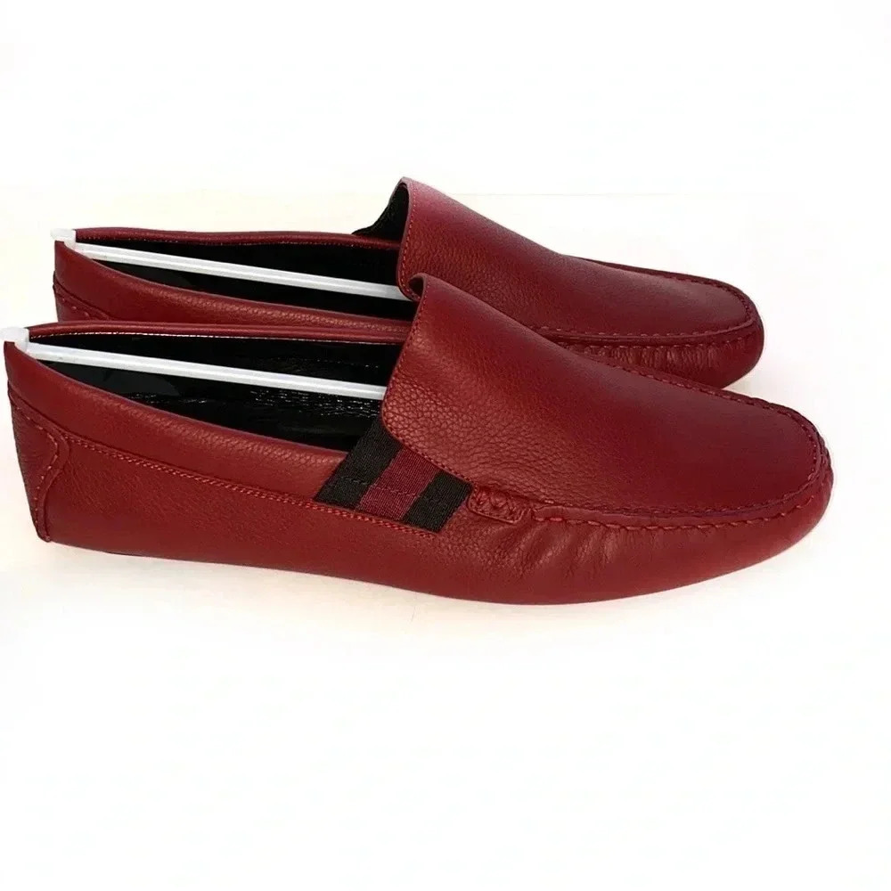 Gucci Driver Red Leather Loafers G7, US8